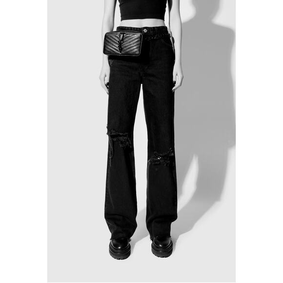 Rebecca Minkoff Edie Crossbody Belt Bag Brown Quilted Leather Clutch Chain Strap - Picture 14 of 15